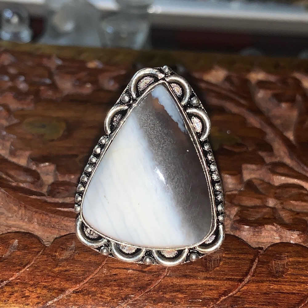 Large Sterling Silver Ring With Unknown Stone - image 2